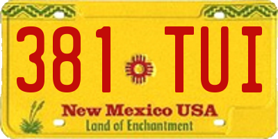 NM license plate 381TUI