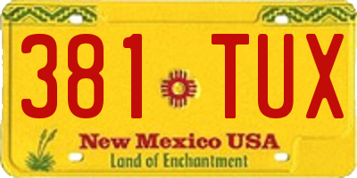 NM license plate 381TUX