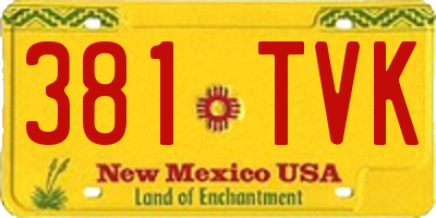 NM license plate 381TVK