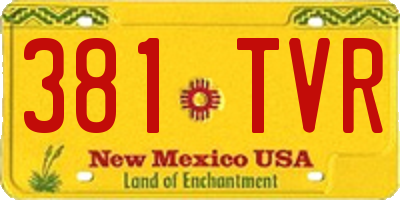 NM license plate 381TVR