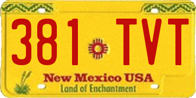 NM license plate 381TVT