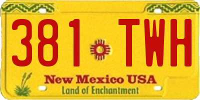 NM license plate 381TWH