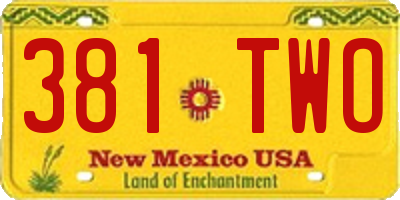 NM license plate 381TWO