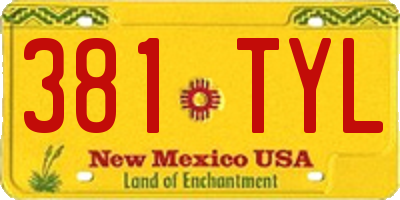 NM license plate 381TYL