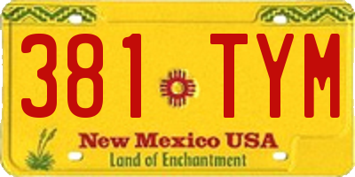 NM license plate 381TYM