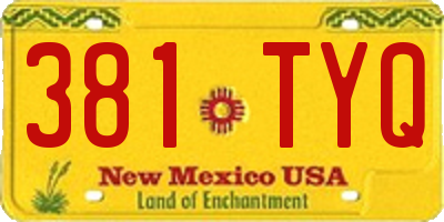 NM license plate 381TYQ