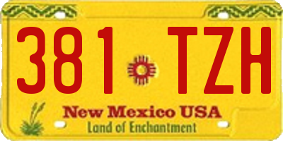 NM license plate 381TZH