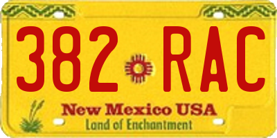 NM license plate 382RAC