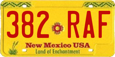 NM license plate 382RAF