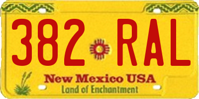 NM license plate 382RAL
