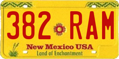 NM license plate 382RAM