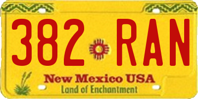 NM license plate 382RAN