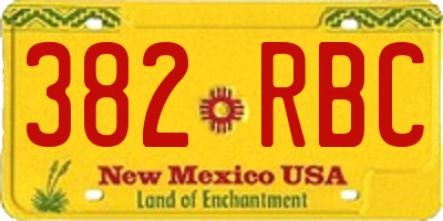 NM license plate 382RBC