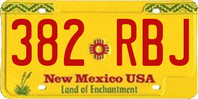 NM license plate 382RBJ