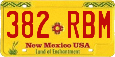 NM license plate 382RBM