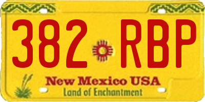 NM license plate 382RBP