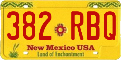 NM license plate 382RBQ