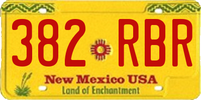 NM license plate 382RBR