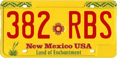 NM license plate 382RBS