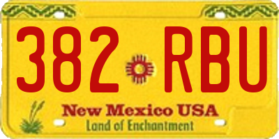 NM license plate 382RBU