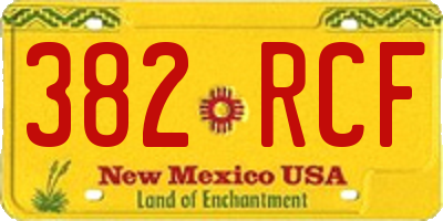 NM license plate 382RCF