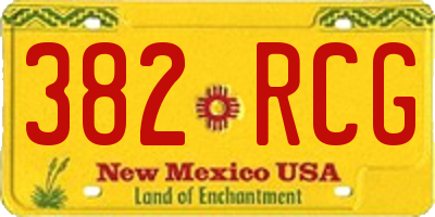 NM license plate 382RCG