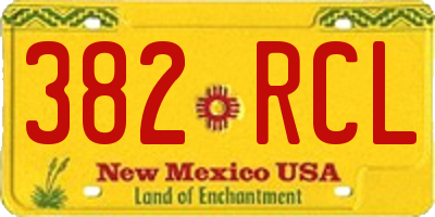 NM license plate 382RCL