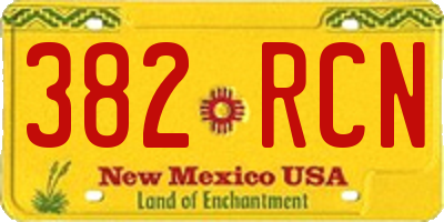 NM license plate 382RCN