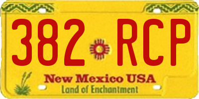 NM license plate 382RCP