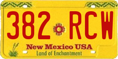 NM license plate 382RCW
