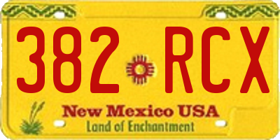 NM license plate 382RCX