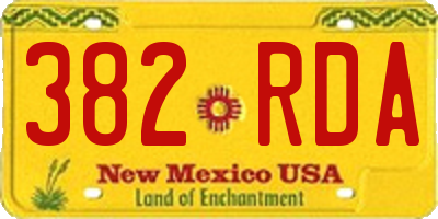 NM license plate 382RDA
