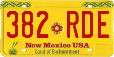 NM license plate 382RDE