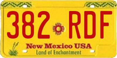 NM license plate 382RDF