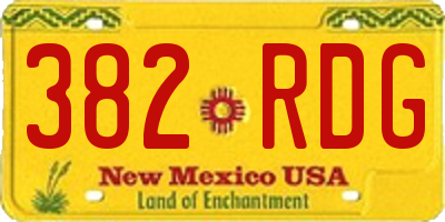 NM license plate 382RDG