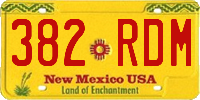 NM license plate 382RDM