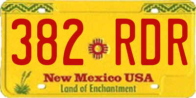 NM license plate 382RDR