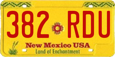 NM license plate 382RDU