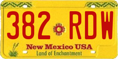 NM license plate 382RDW
