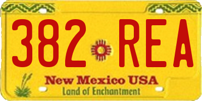 NM license plate 382REA