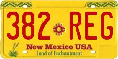 NM license plate 382REG