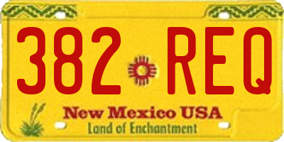 NM license plate 382REQ