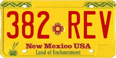 NM license plate 382REV