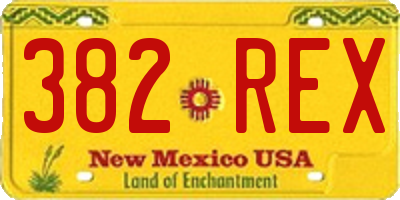 NM license plate 382REX