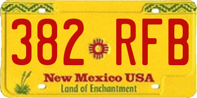 NM license plate 382RFB