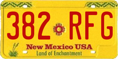 NM license plate 382RFG