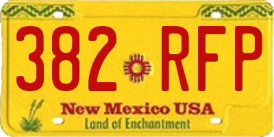 NM license plate 382RFP