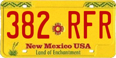 NM license plate 382RFR