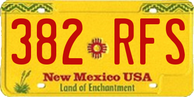 NM license plate 382RFS