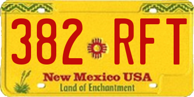 NM license plate 382RFT